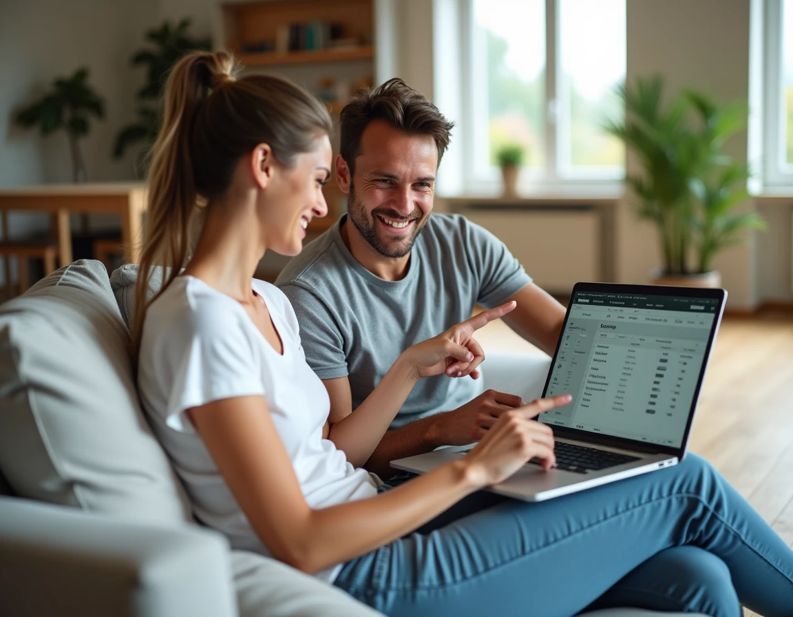 Couple planifiant leurs congés en consultant le catalogue CCUES SG 2026 en ligne