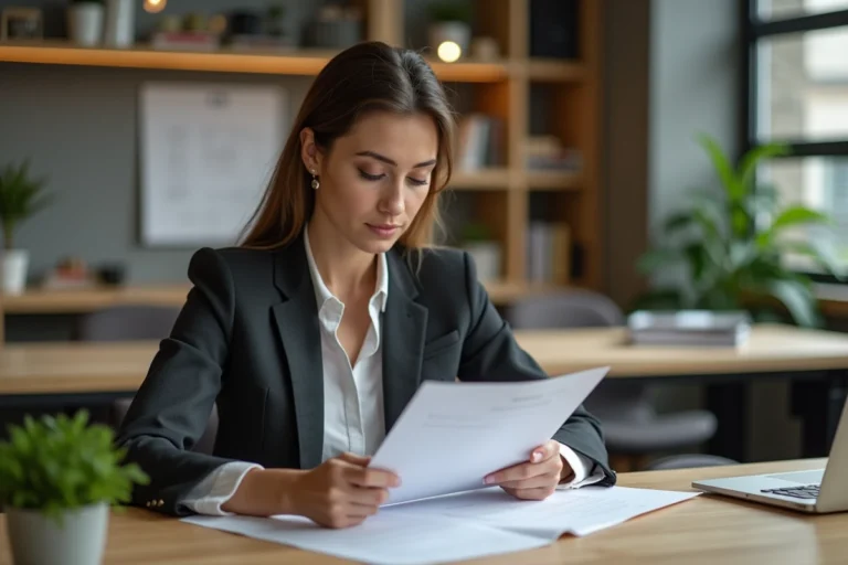 Femme d'affaires confiante dans un espace de coworking